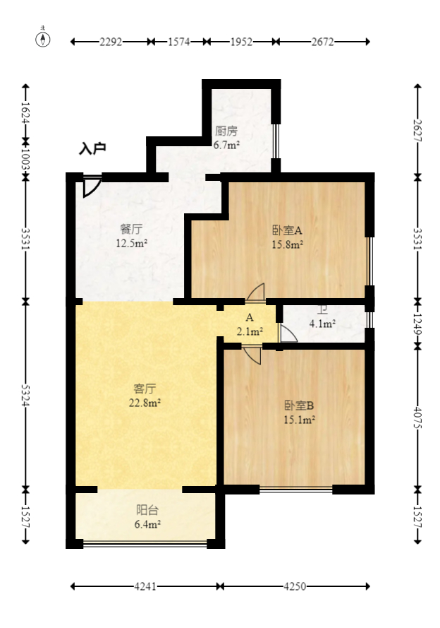 圣爵菲斯  2室2厅1卫    68.0万 圣爵菲斯  2室2厅1卫    68.0万户型图