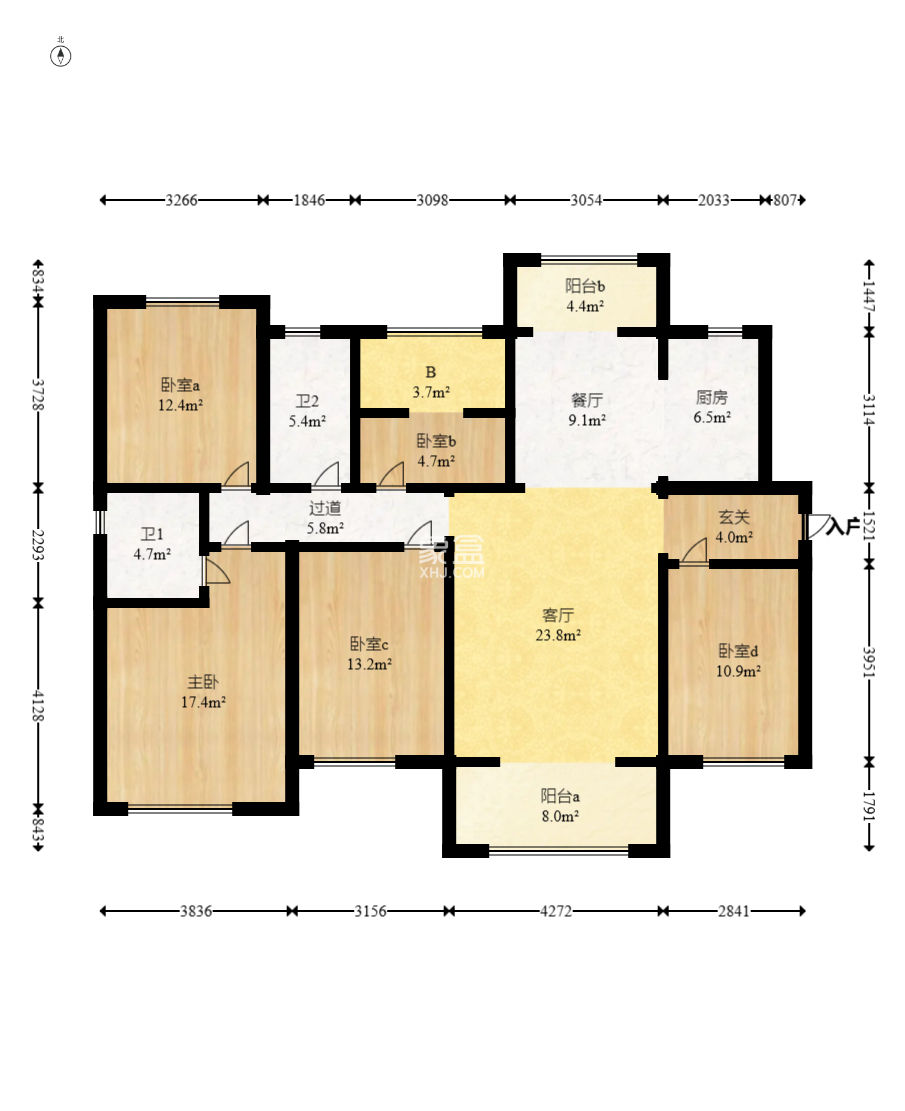 润和雅郡（润和紫郡六期）  4室2厅2卫    106.0万