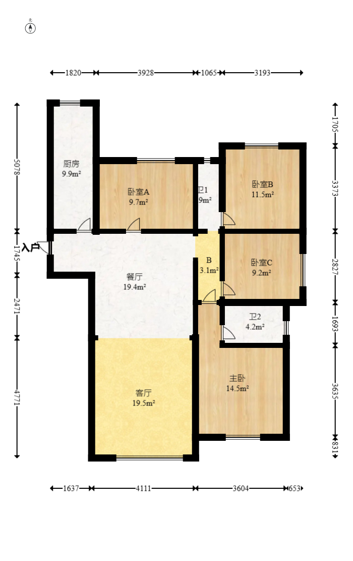 绿地之窗 4室2厅2卫 96.0万 绿地之窗 4室2厅2卫 96.0万户型图