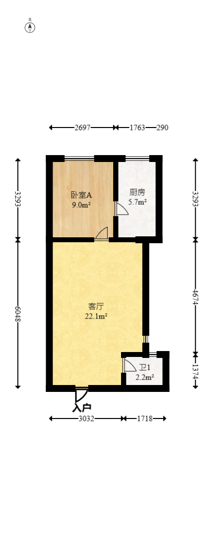 欧亚达国际广场  1室1厅1卫   35.00万室内图1