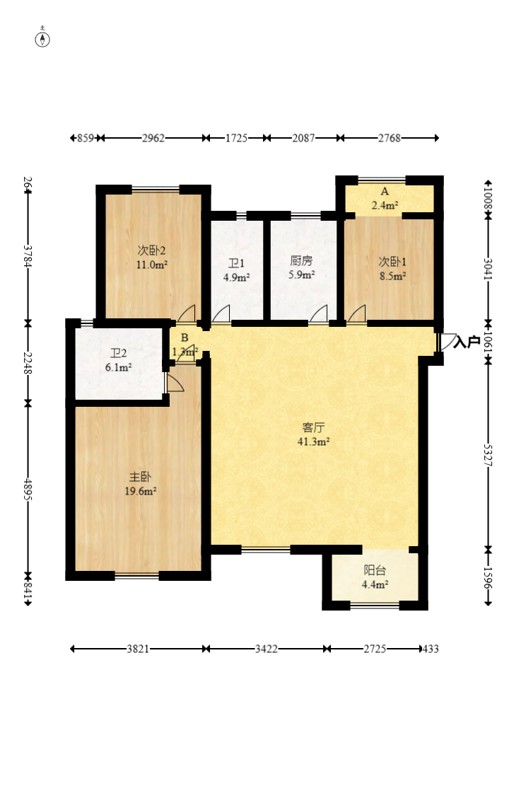 鹏基诺亚山林 3室2厅2卫 122.8万 鹏基诺亚山林 3室2厅2卫 122.8万户型图