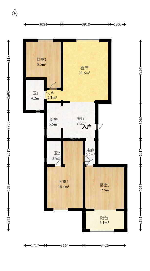 雅林园  3室2厅1卫   116.00万