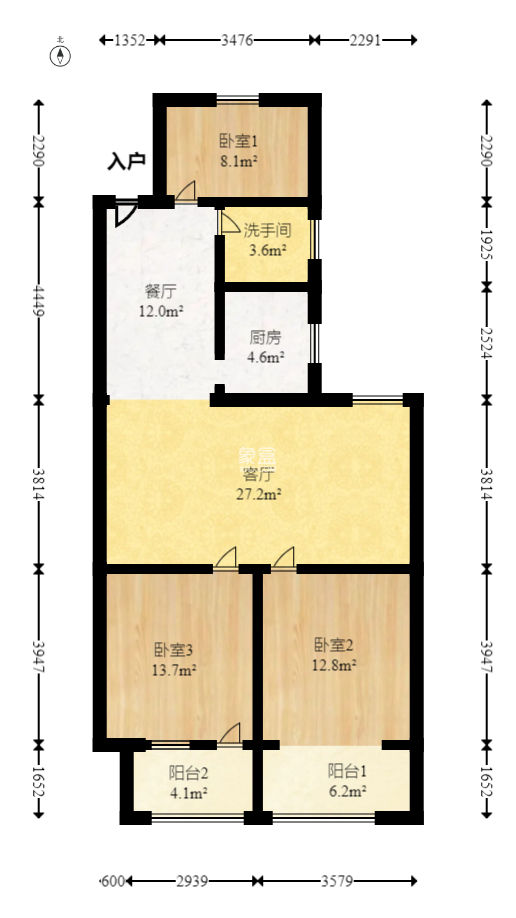 华达家园  3室2厅1卫   52.00万