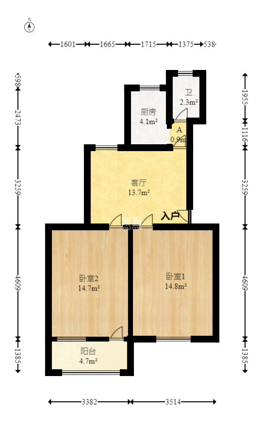 左家塘公安局宿舍  2室1厅1卫   39.00万
