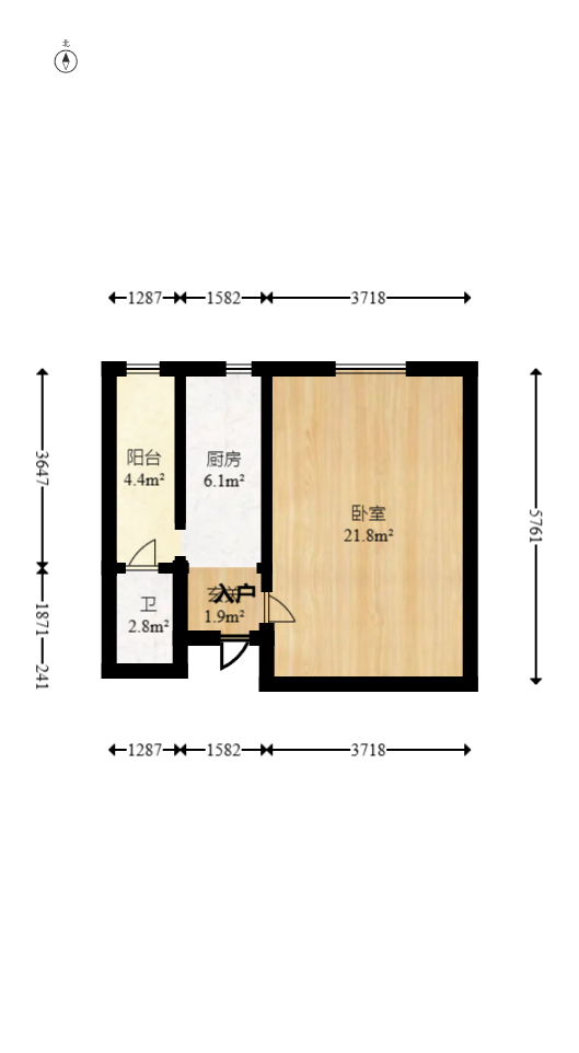 乾源国际  1室1厅1卫   29.00万室内图1