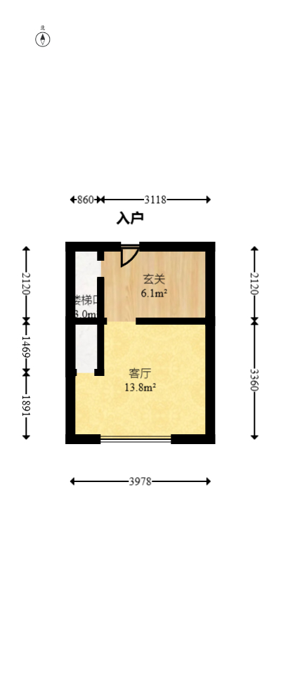 郡原广场  1室1厅1卫   35.00万室内图1