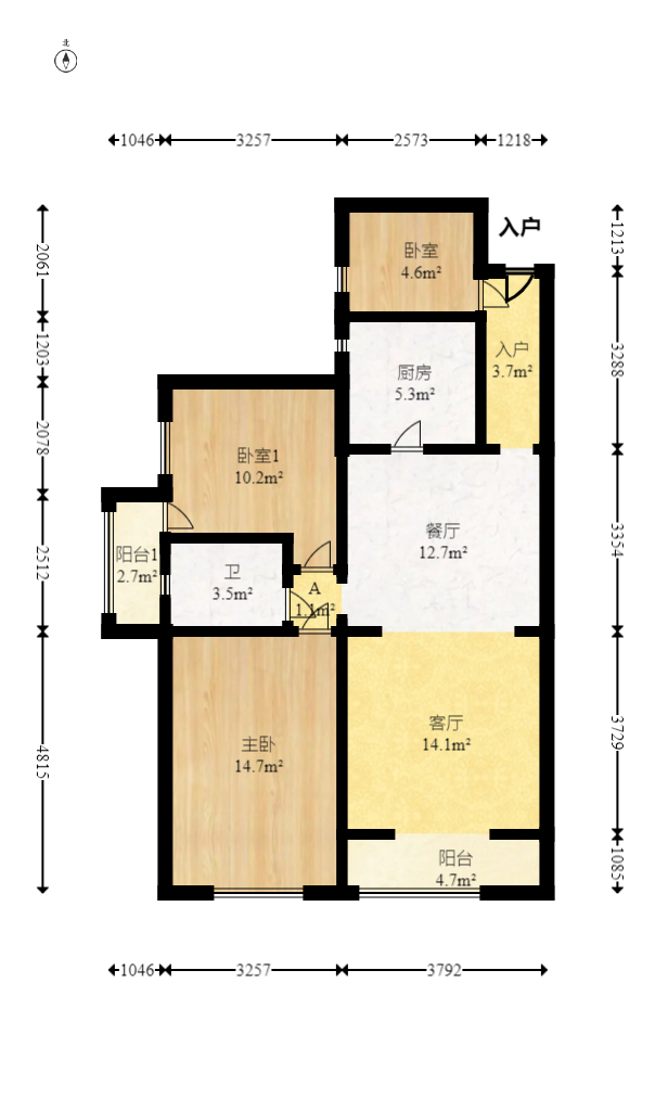 和悦城(蟠龙景苑) 3室2厅1卫 78.0万 和悦城(蟠龙景苑) 3室2厅1卫 78.0万户型图