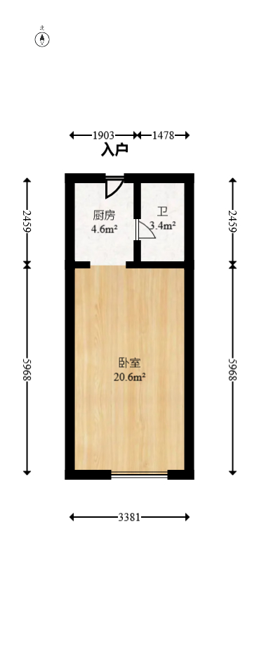 永林小时代  1室1厅1卫   22.00万室内图1