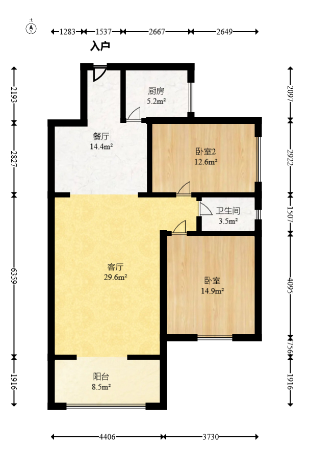 星城国际 2室2厅1卫 58.0万 星城国际 2室2厅1卫 58.0万户型图