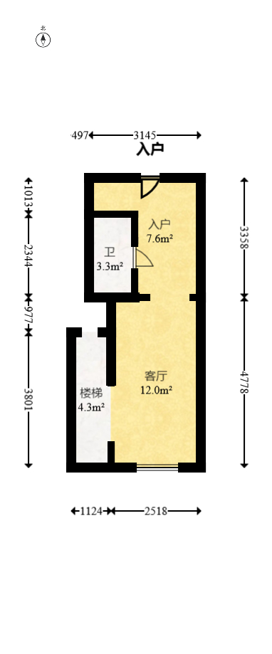 长房时代小镇  1室1厅1卫   30.80万室内图1
