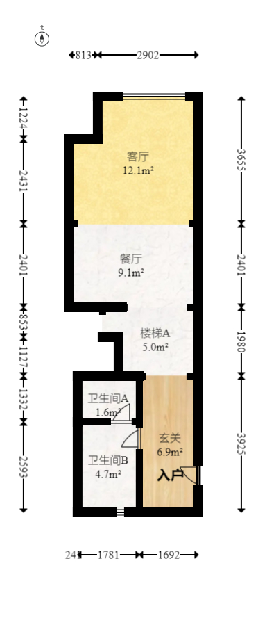 建发央玺（建发泱玺雅苑）  2室1厅1卫   75.80万室内图1