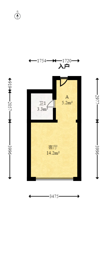 中天星耀荟  1室0厅0卫   23.00万室内图1