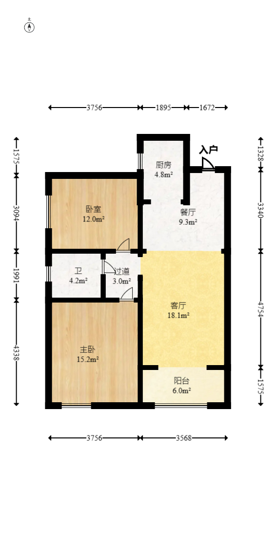 恒广国际景园一二区 2室2厅1卫 69.8万 恒广国际景园一二区 2室2厅1卫 69.8万户型图