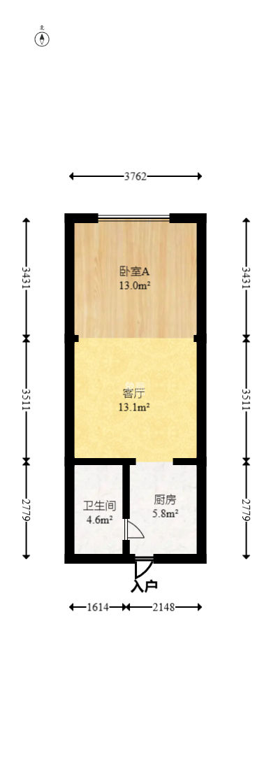 蚂蚁工房  1室1厅1卫   43.80万