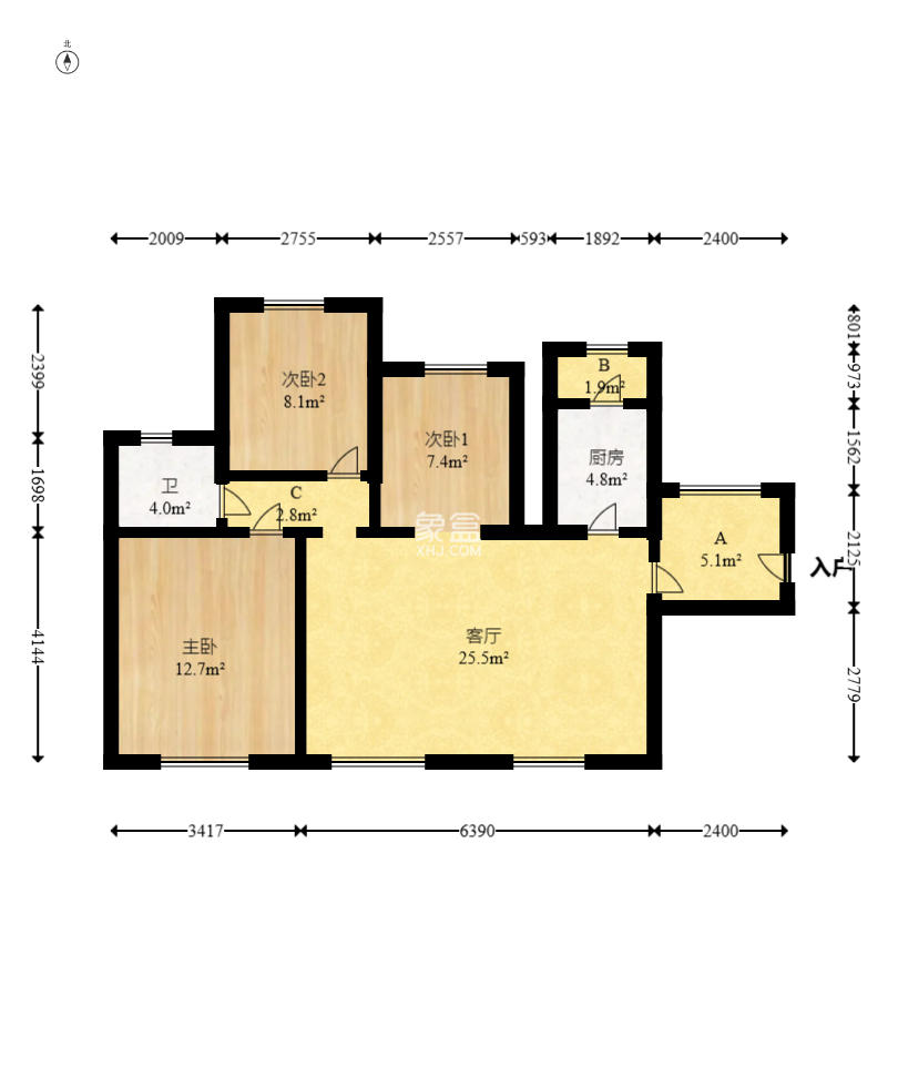 华润凤凰城一期  3室2厅1卫    58.0万 华润凤凰城一期  3室2厅1卫    58.0万户型图