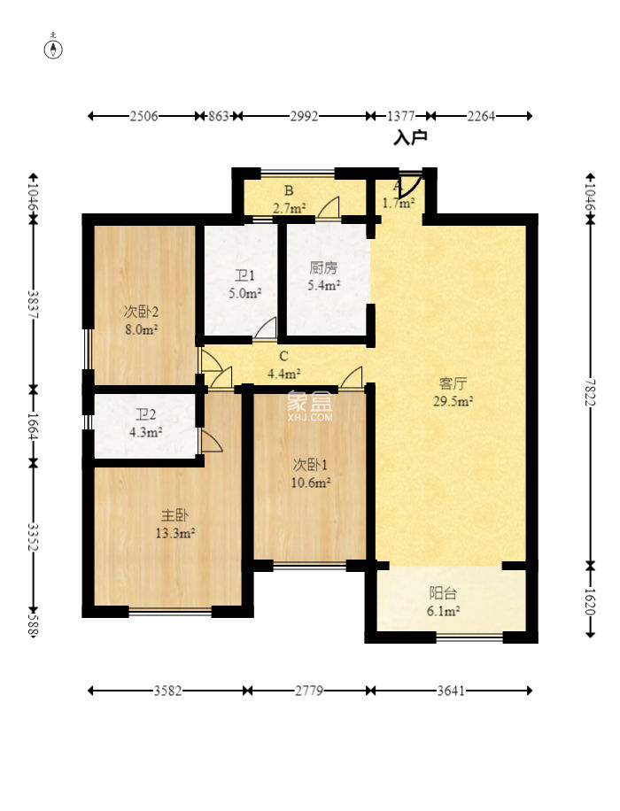 深業(yè)睿城  3室2廳2衛(wèi)   86.90萬
