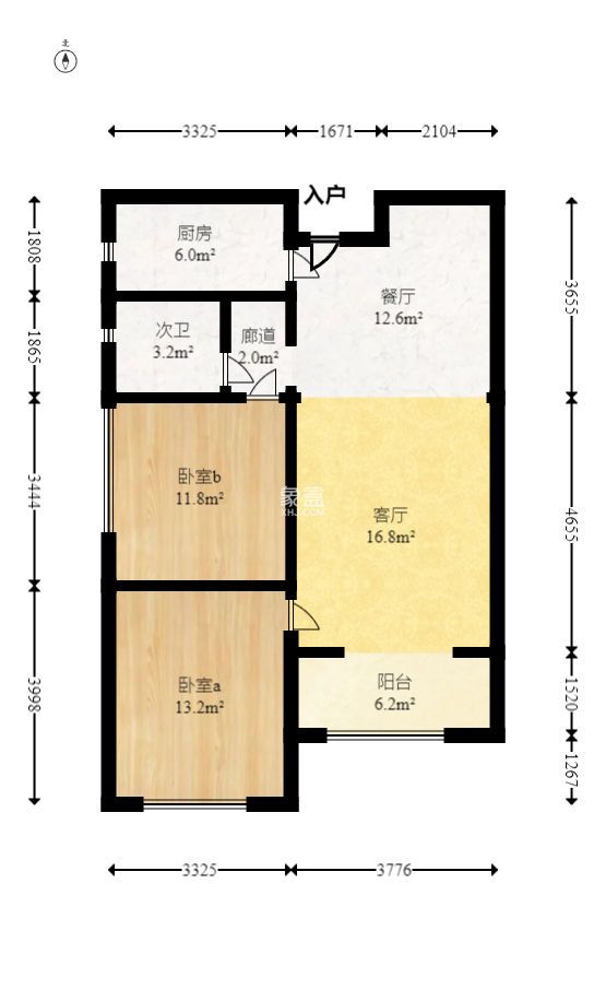 好莱城（弘德西街）  2室2厅1卫   86.00万