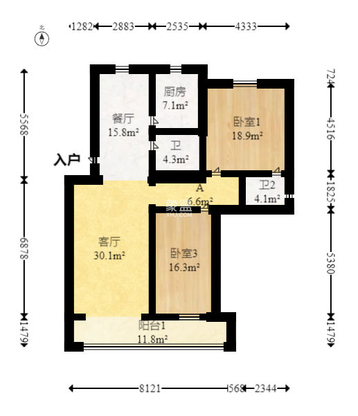 金昌公寓  3室2厅1卫   75.00万