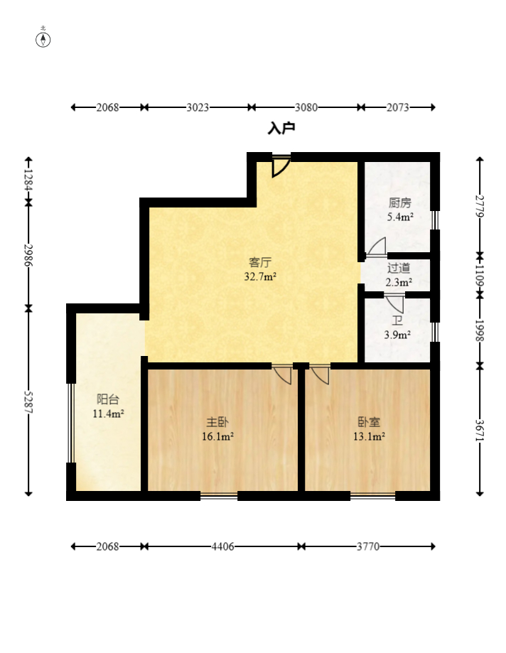 汇源大厦 2室2厅1卫 95.0万 汇源大厦 2室2厅1卫 95.0万户型图