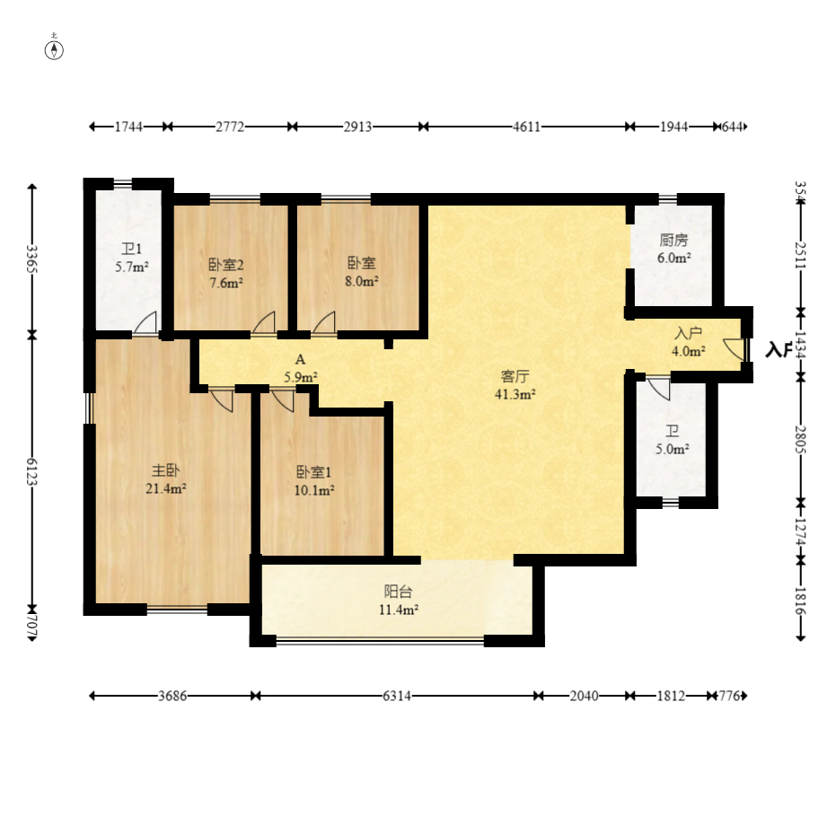 和顺府  4室2厅1卫    135.0万 和顺府  4室2厅1卫    135.0万户型图