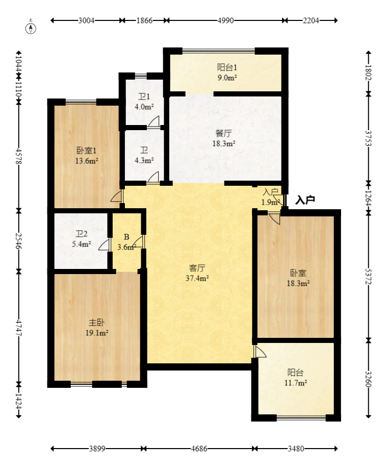郡原居里  3室2厅2卫    98.0万 郡原居里  3室2厅2卫    98.0万户型图