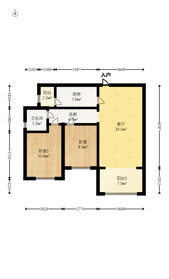 康桥长郡  2室1厅1卫    52.8万 康桥长郡  2室1厅1卫    52.8万户型图