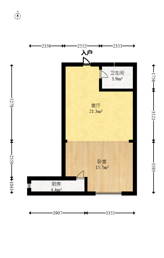 东业早安星城 1室1厅1卫 25.0万 东业早安星城 1室1厅1卫 25.0万户型图