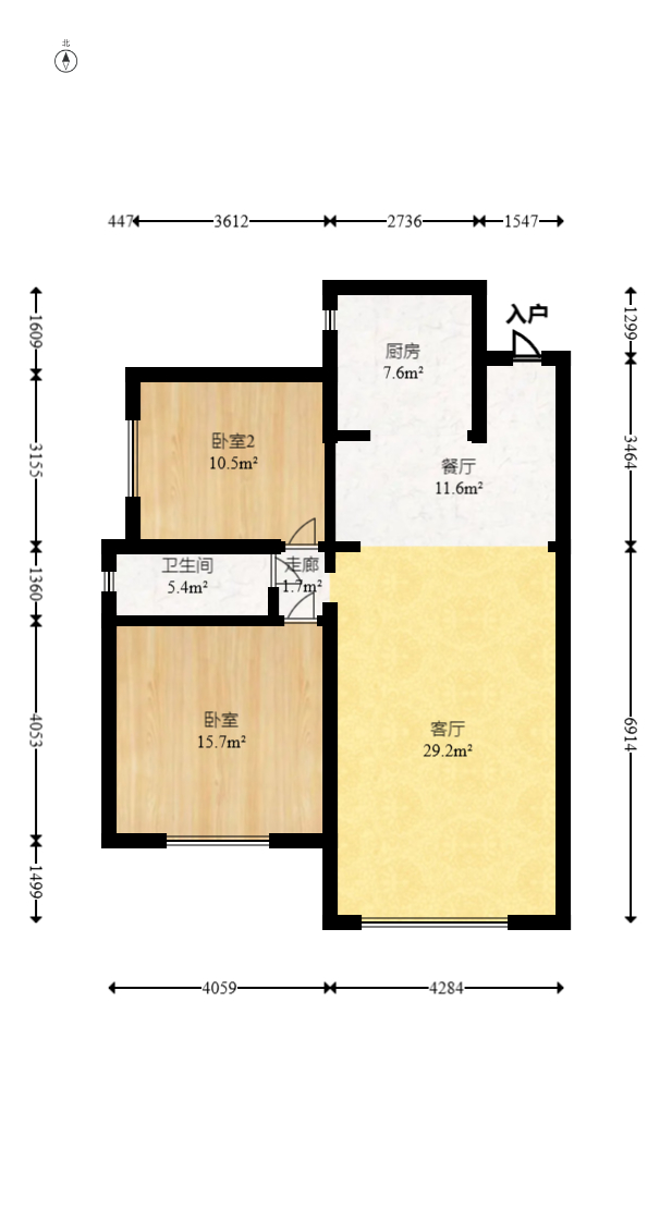 中交中央公园D2区 2室2厅1卫 104.0万 中交中央公园D2区 2室2厅1卫 104.0万户型图