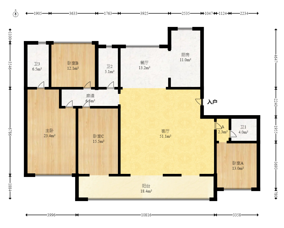 中建钰山湖 4室2厅3卫 290.0万 中建钰山湖 4室2厅3卫 290.0万户型图