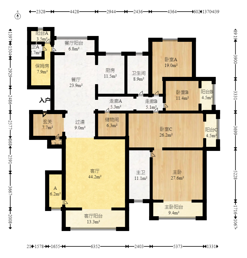 鑫远紫樾香山一期  4室2厅3卫   559.00万室内图1