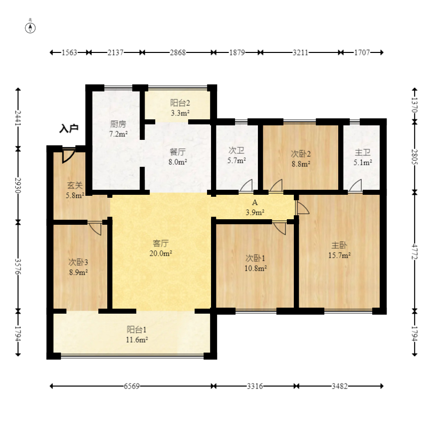 长沙北中心保利时代A区 4室2厅2卫 110.0万 长沙北中心保利时代A区 4室2厅2卫 110.0万户型图