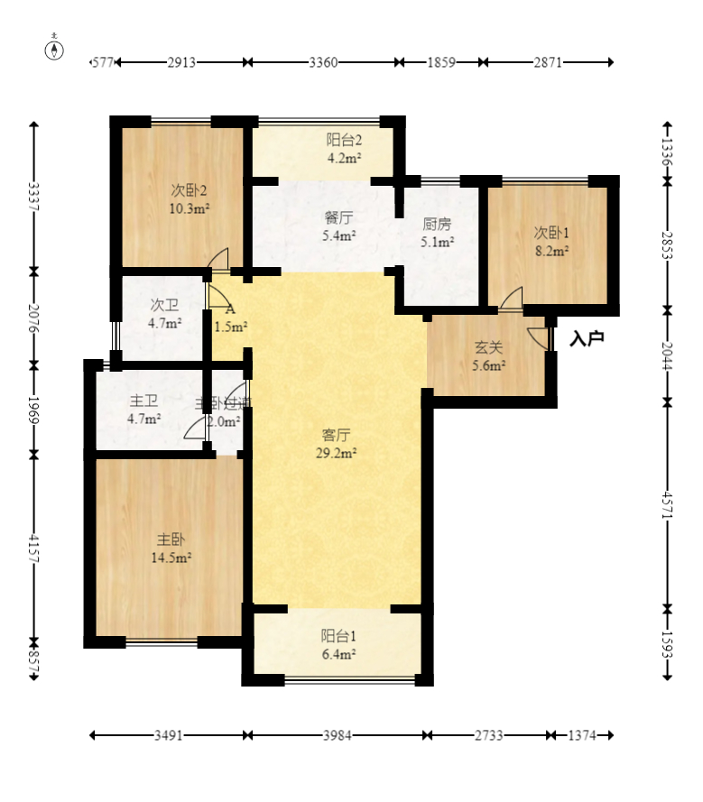 山语城三期 3室2厅2卫 81.5万 山语城三期 3室2厅2卫 81.5万户型图