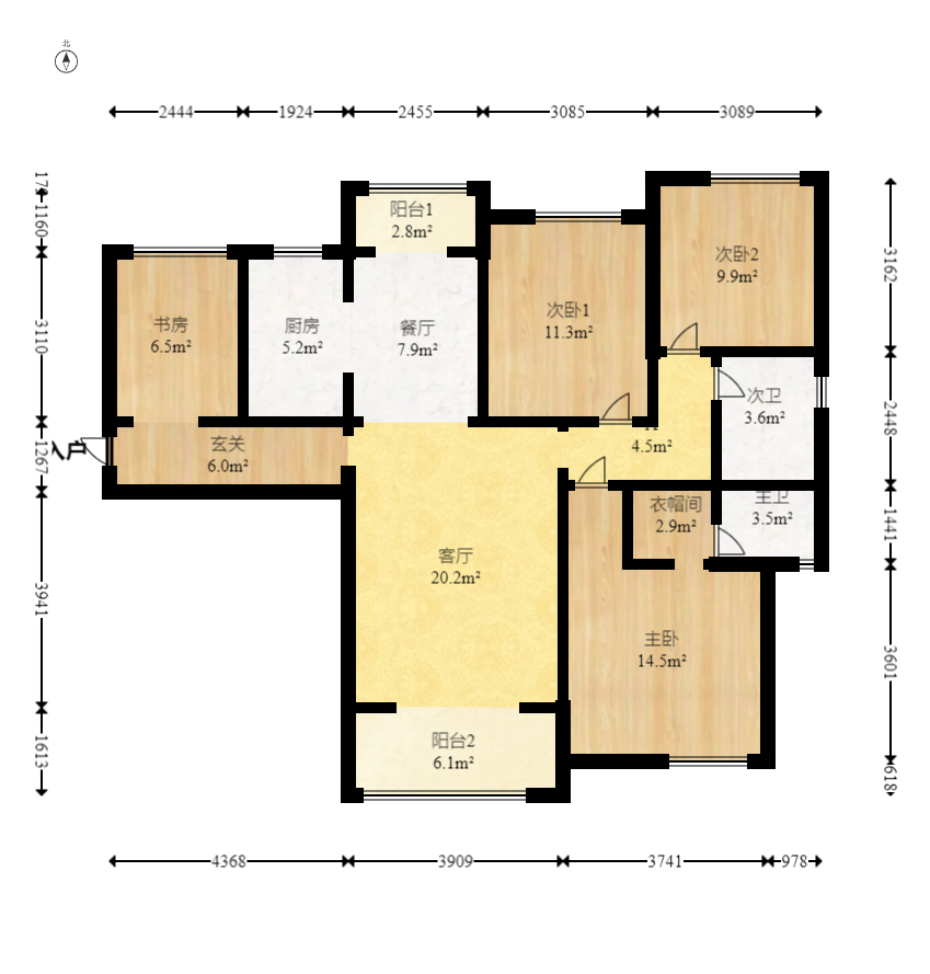 钱隆世家 4室2厅2卫 120.0万 钱隆世家 4室2厅2卫 120.0万户型图