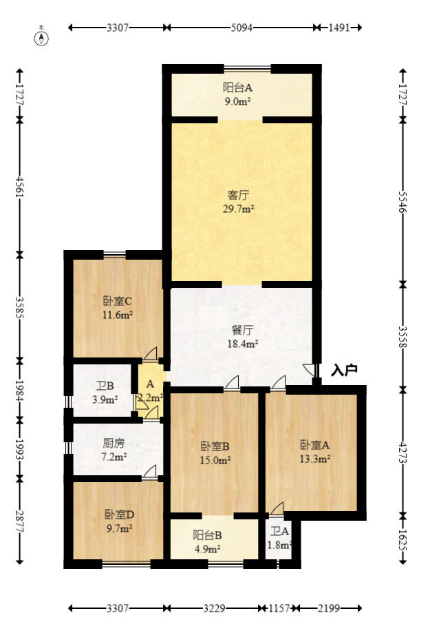 烈士公園園林局宿舍  4室2廳2衛(wèi)   88.00萬