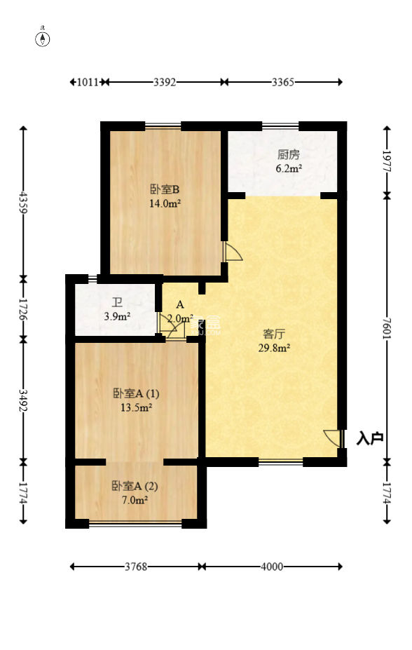 麓山枫情  2室2厅1卫   75.00万
