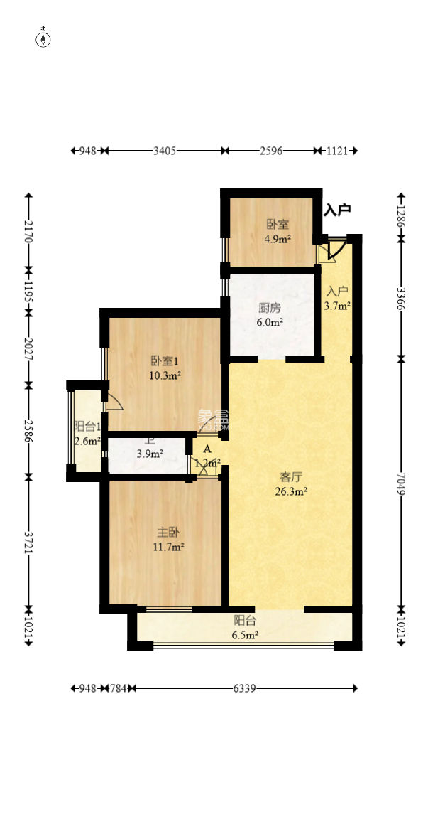 和悦城(蟠龙景苑)  3室2厅1卫    62.0万