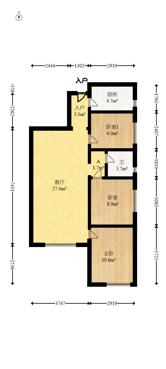 保利香槟国际 3室2厅1卫 63.0万 保利香槟国际 3室2厅1卫 63.0万户型图