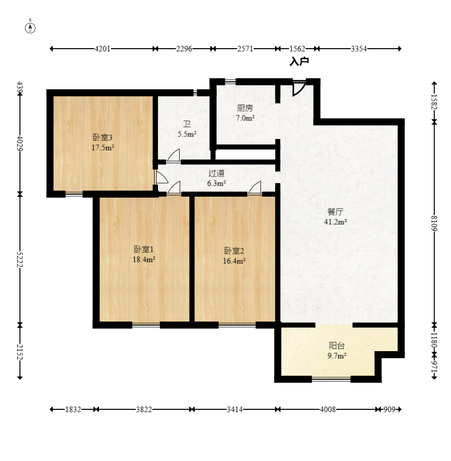 澳海谷山府 3室2厅2卫 70.0万 澳海谷山府 3室2厅2卫 70.0万户型图