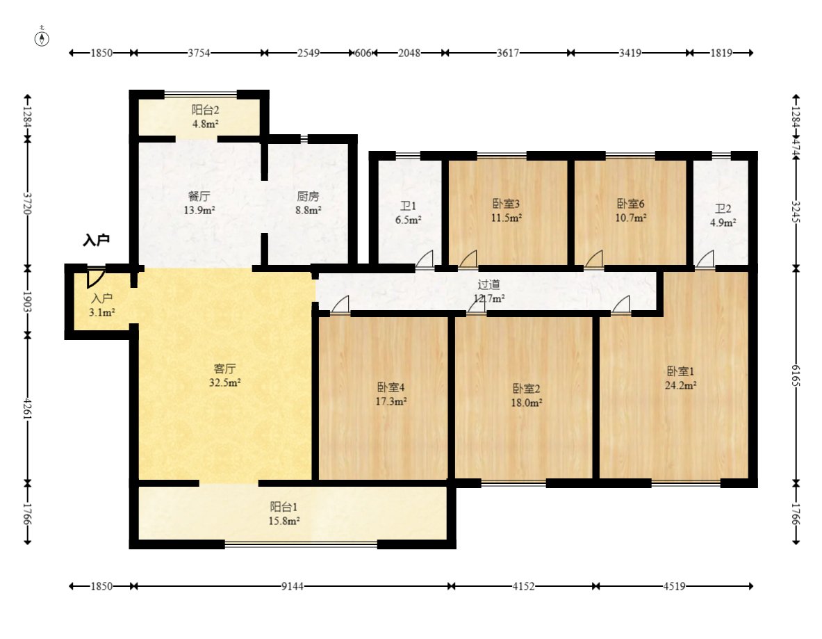 大汉汉府一期 5室2厅2卫 79.8万 大汉汉府一期 5室2厅2卫 79.8万户型图