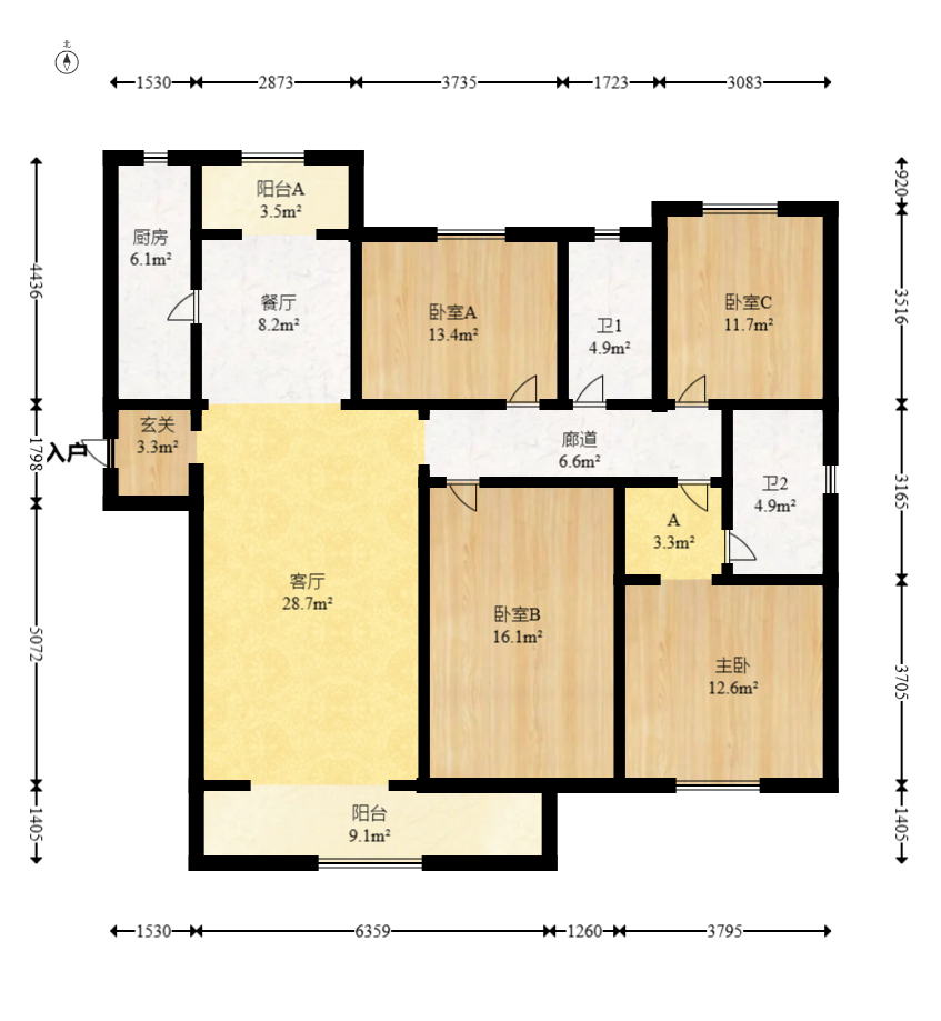 映客龙湖璟翠公馆(映客龙湖璟翠中心)  4室2厅2卫    195.0万 映客龙湖璟翠公馆(映客龙湖璟翠中心)  4室2厅2卫    195.0万户型图