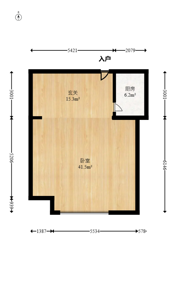 鑫远紫樾香山二期 1室1厅1卫 96.0万 鑫远紫樾香山二期 1室1厅1卫 96.0万户型图