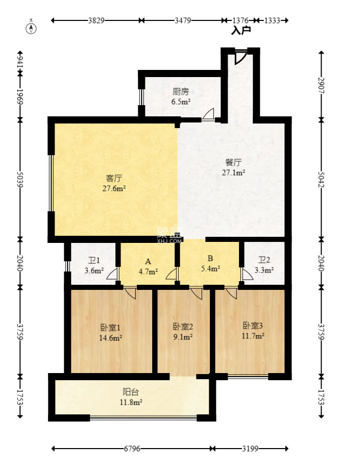 万事佳景园  3室2厅2卫   83.00万