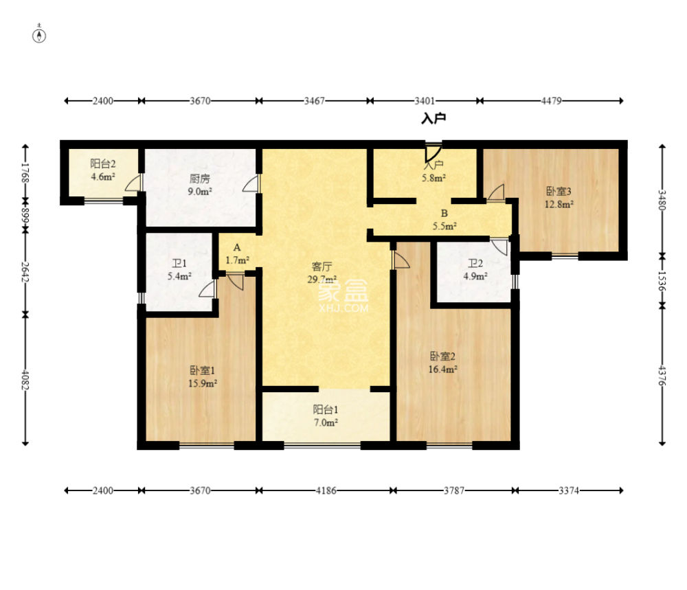 萬科紫臺  3室2廳2衛(wèi)   280.00萬