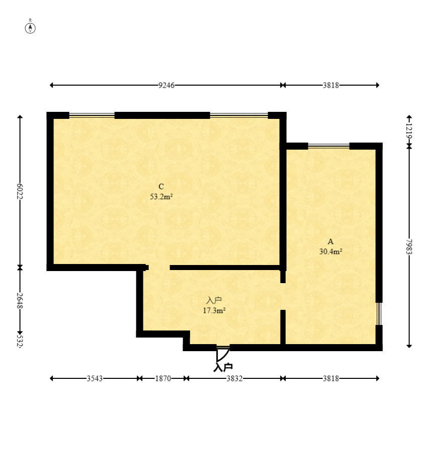 复地星光天地 2室1厅1卫 82.0万 复地星光天地 2室1厅1卫 82.0万户型图