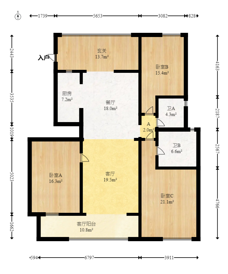 钰龙天下一期  3室2厅2卫    355.0万 钰龙天下一期  3室2厅2卫    355.0万户型图