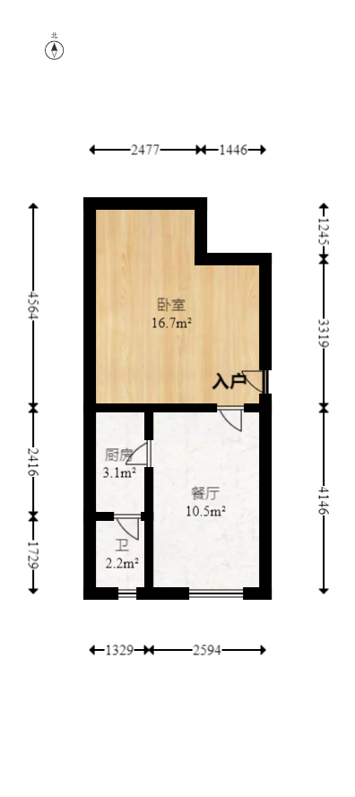星沙二区  1室0厅0卫   408.00万室内图1
