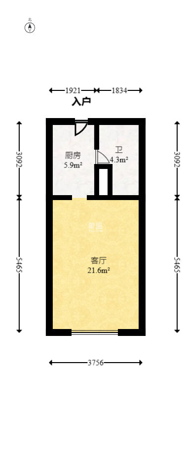 恒泰广场  1室1厅1卫   29.00万