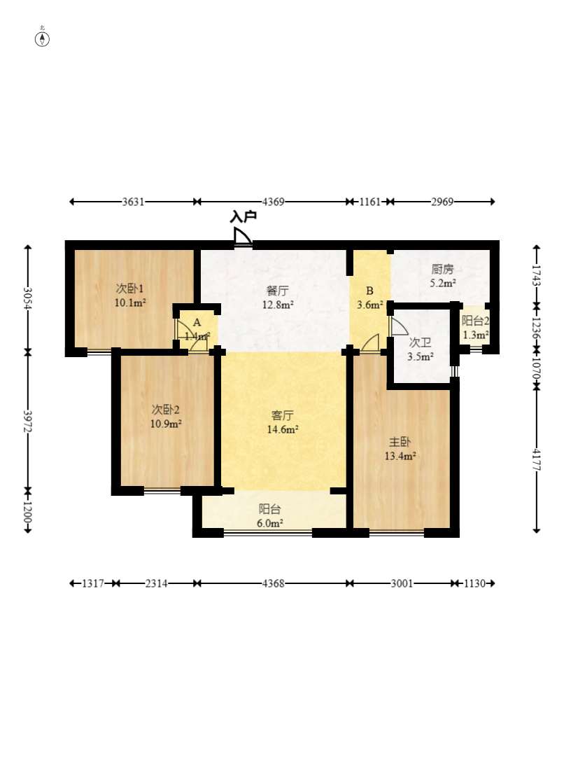 水映加州 3室2厅1卫 175.0万 水映加州 3室2厅1卫 175.0万户型图