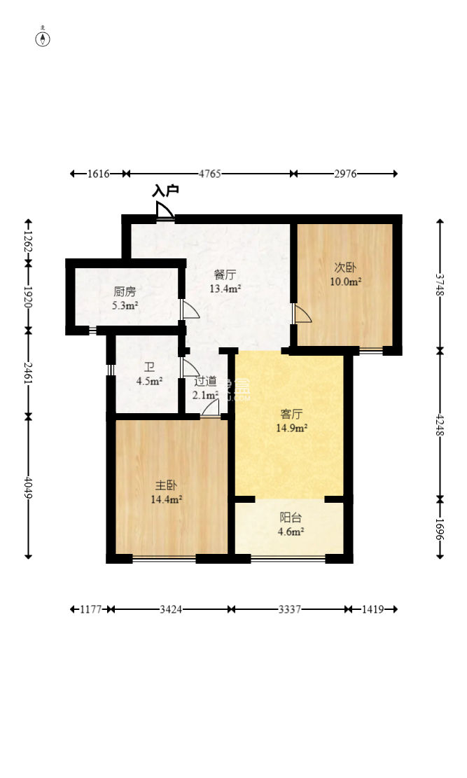 金地三千府（金地湖山樾、金地自在城）  2室2厅1卫    48.0万