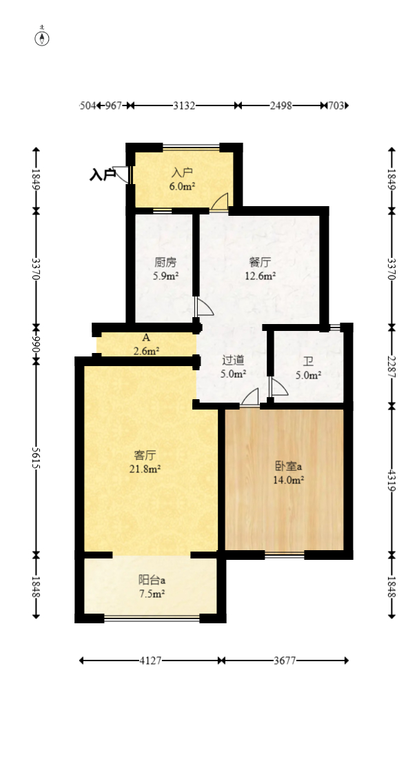 澳海澜庭  4室2厅1卫   58.80万室内图1